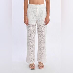 🆕 White Lace Women's Pants. Le Soir par Molly Bracken. Large.